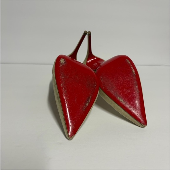 Christian Louboutin Iriza 100 Suede Metal Platine D’orsay - Picture 6 of 10